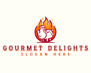 Chicken Pork Grill logo design