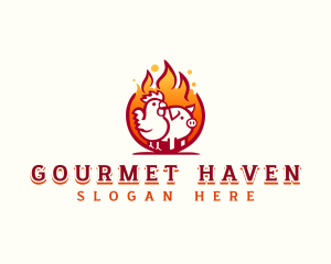 Chicken Pork Grill logo design