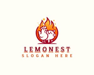 Pork - Chicken Pork Grill logo design