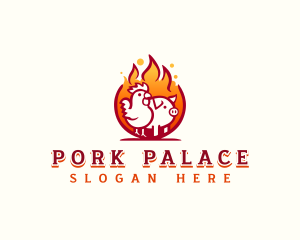 Pork - Chicken Pork Grill logo design