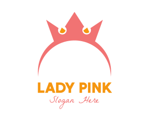 Pink Crown Hairband logo design