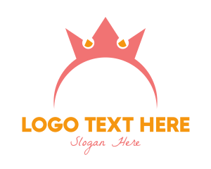 Beauty Pageant - Pink Crown Hairband logo design