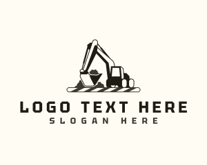 Backhoe - Excavator Construction Builder logo design