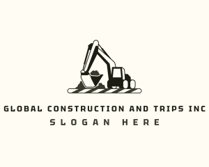 Excavator Construction Builder Logo