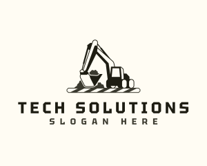 Excavator Construction Builder Logo
