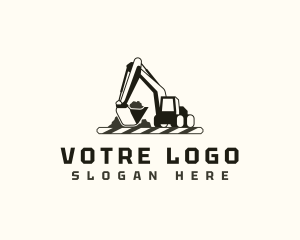 Excavator Construction Builder Logo