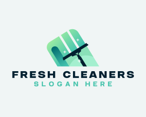 Squeegee Cleaner Housekeeping logo design