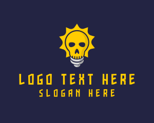 Horror - Skull Light Bulb logo design