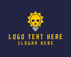 Scary - Skull Light Bulb logo design