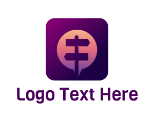 Text Message - Street Sign Messaging App logo design
