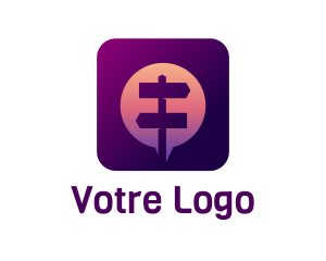 Locator - Street Sign Messaging App logo design