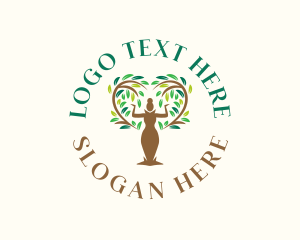 Spiritual - Woman Nature Tree logo design