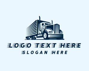 Driver - Blue Logistics Cargo Truck logo design