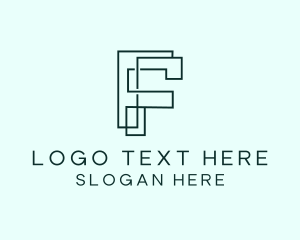 Letter F - Creative Geometric Structure logo design
