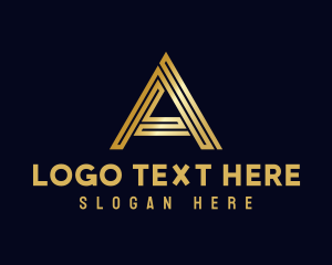 Invest - Luxury Maze Triangle Letter A logo design