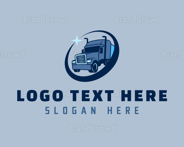 Blue Trailer Truck Logo