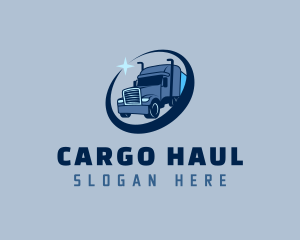 Blue Trailer Truck logo design