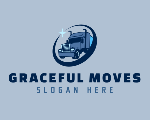 Blue Trailer Truck logo design