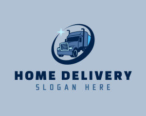 Blue Trailer Truck logo design