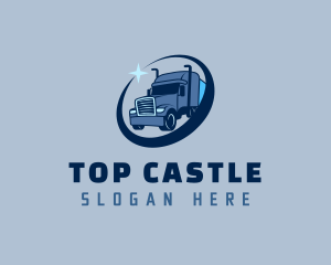 Forwarding - Blue Trailer Truck logo design