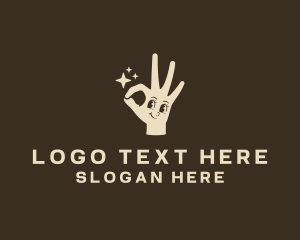 Sign - Smiling Hand Cartoon logo design