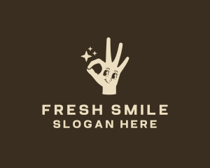 Smiling Hand Cartoon logo design