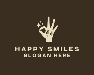 Smiling Hand Cartoon logo design