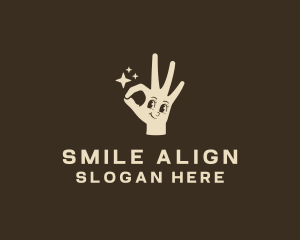 Smiling Hand Cartoon logo design