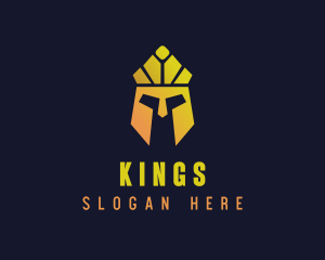 Crown Spartan Helmet logo design