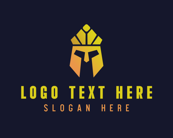 Emperor - Crown Spartan Helmet logo design