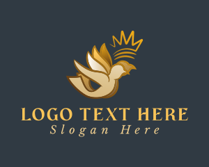 Marriage - Gold Bird Crown logo design