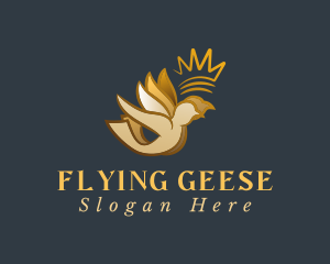 Gold Bird Crown logo design