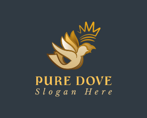 Gold Bird Crown logo design