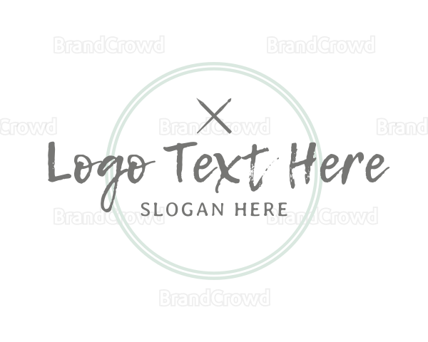 Pen Brush Emblem Wordmark Logo