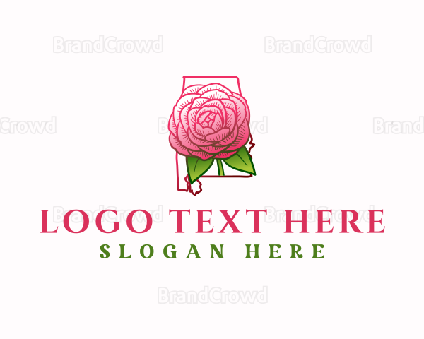 Alabama Camelia Flower Logo