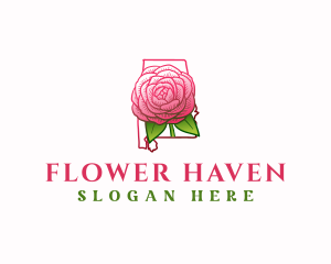 Alabama Camelia Flower logo design