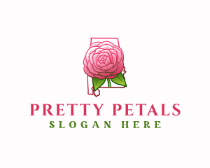 Alabama Camelia Flower logo design