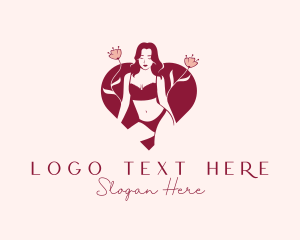 Bikini - Woman Heart Bikini Underwear logo design