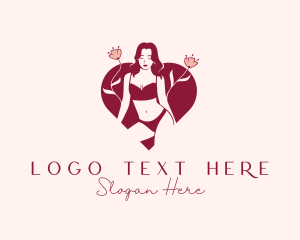 Spa - Woman Heart Bikini Underwear logo design