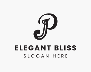 Simple Elegant Cursive Letter P Logo
