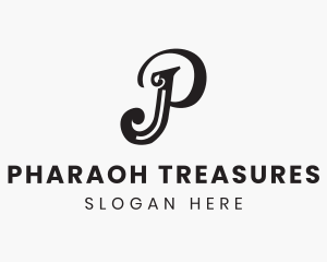 Simple Elegant Cursive Letter P logo design