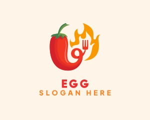 Food Stand - Hot Chili Fork logo design