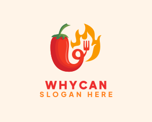 Food Stand - Hot Chili Fork logo design