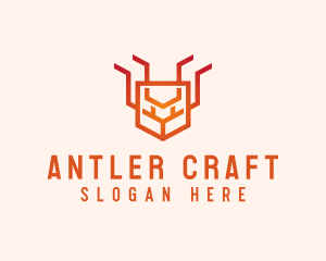 Gradient Shield Antler  logo design