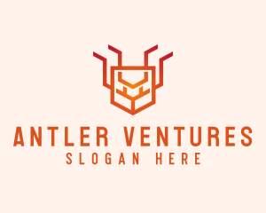 Gradient Shield Antler  logo design