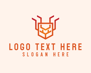 Horn - Gradient Shield Antler logo design