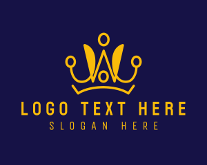 Yellow - Royal Crown Letter W logo design