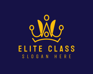 First Class - Royal Crown Letter W logo design