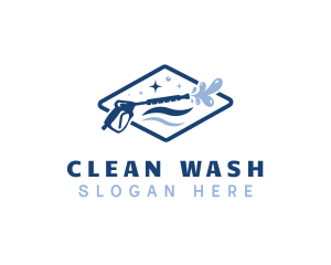 Washer - Clean Pressure Washer logo design