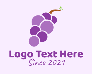 Wine - Minimalist Grape Fruit logo design